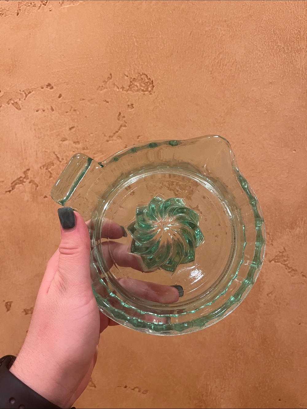 Vintage Green Uranium Glass Citrus Juicer